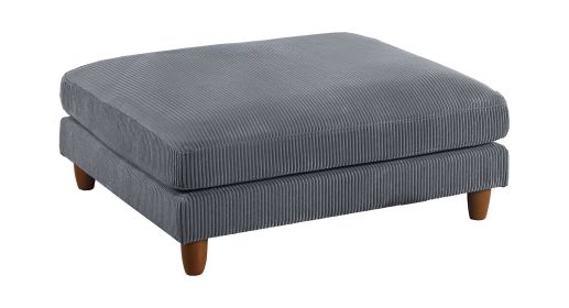Living Room Furniture 1pc Cocktail Ottoman Dark Gray Corduroy Cushion Extra Large Ottoman Wood Legs