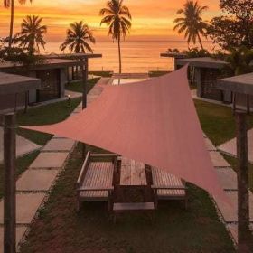 Artpuch Custom Size Rust Red Sun Shade Sail Triangle Canopy 185 GSM Durable Fabric UV Block Awning for Outdoor Patio Garden Backyard (Customized Avail (Color: Rust Red, size: 20'X20')