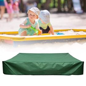 Sandbox Cover, Square Protective Cover for Sand and Toys Away from Dust and Rain, Sandbox Canopy with Drawstring (Color: Green, size: 200*200cm)